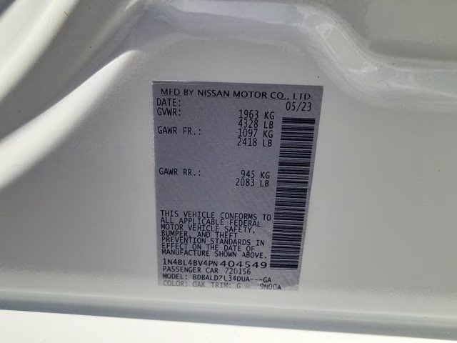 2023 Glacier White Nissan Altima 2.5 S FWD Sedan