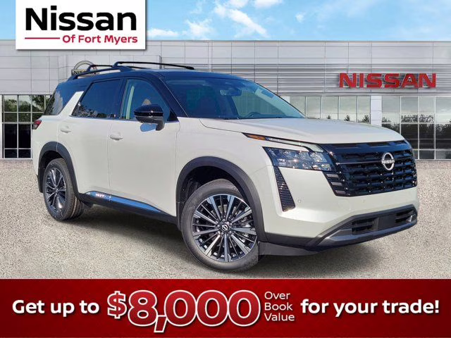 2026 Everest White Pearl/Black Nissan Pathfinder Platinum FWD SUV