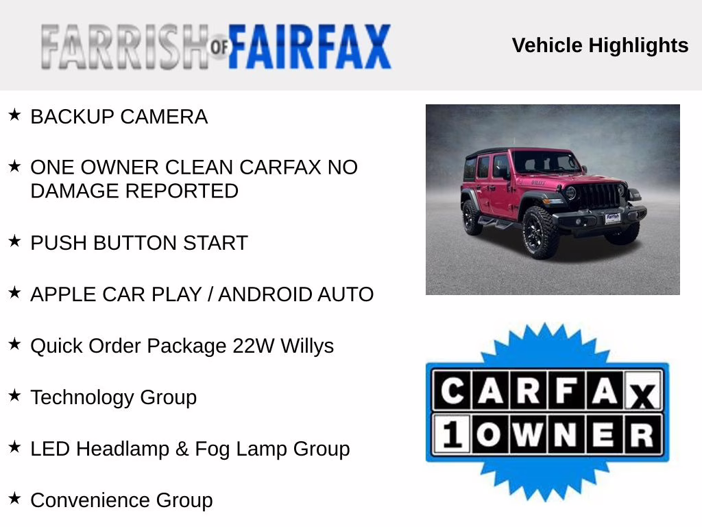 2022 Limited Edition Tuscadero Pearlcoat Jeep Wrangler Unlimited Willys 4X4 SUV