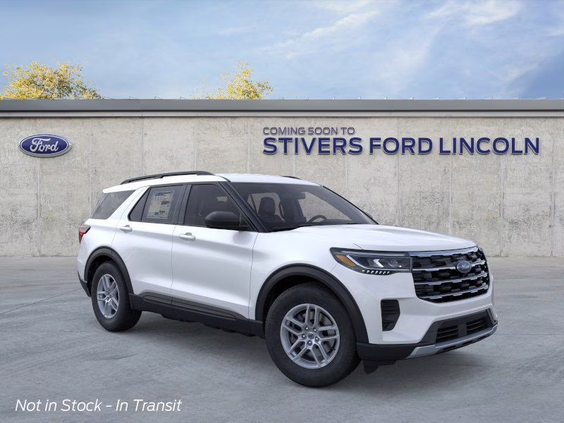 2026 Star White Metallic Tri-Coat Ford Explorer Active RWD SUV