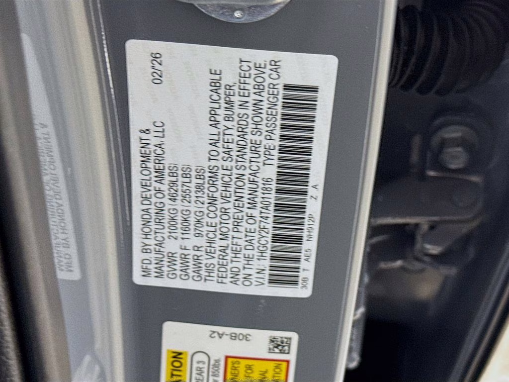 2026 Urban Gray Pearl Honda Accord Hybrid Sport-L FWD Sedan