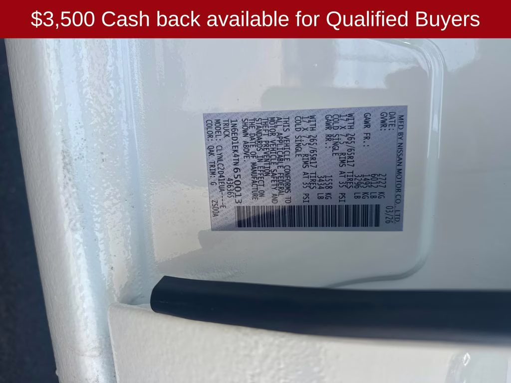 2026 Glacier White Nissan Frontier SV 4X4 Truck