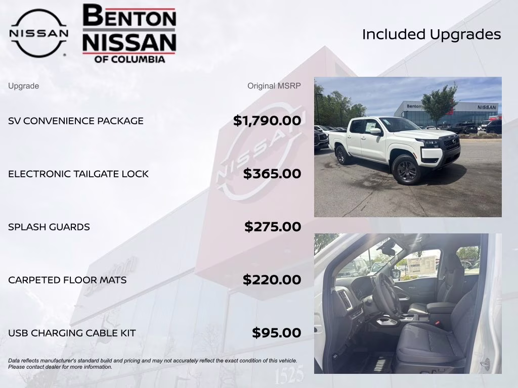 2026 Glacier White Nissan Frontier SV 4X4 Truck