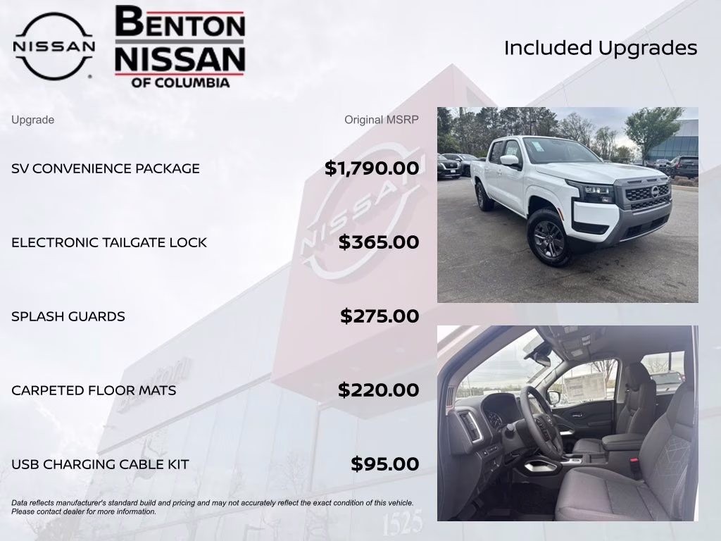 2026 Glacier White Nissan Frontier SV 4X4 Truck