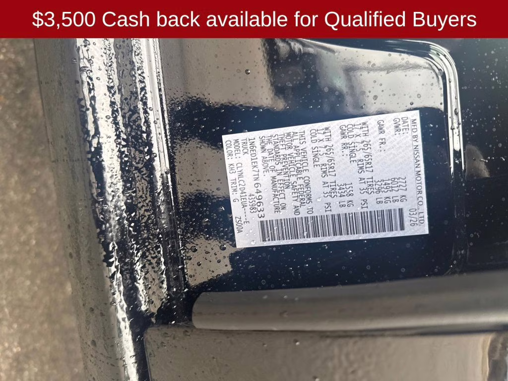 2026 Super Black Nissan Frontier SV 4X4 Truck