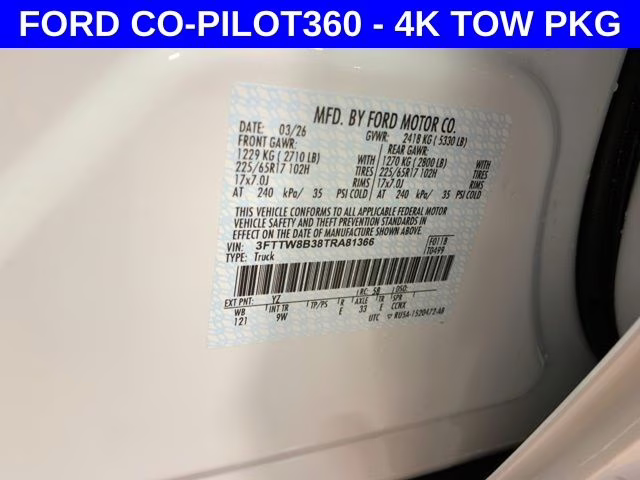 2026 Oxford White Ford Maverick XL AWD Truck