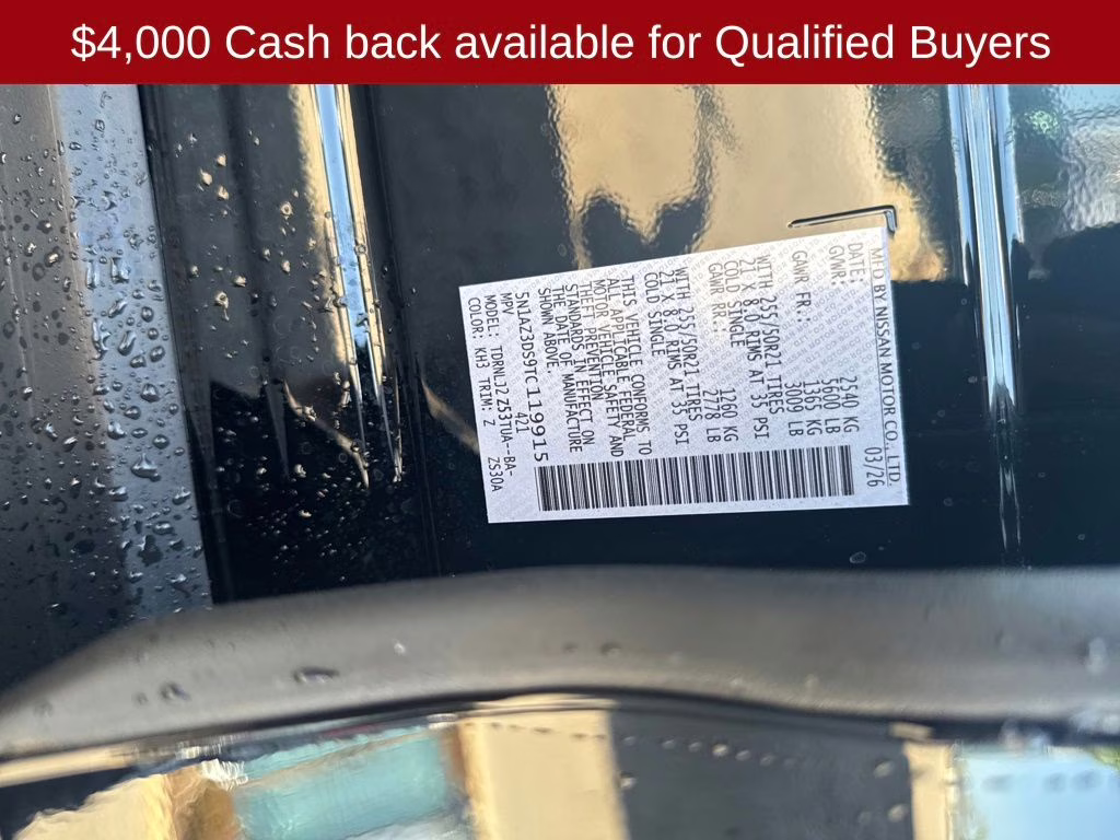 2026 Super Black Nissan Murano Platinum AWD SUV