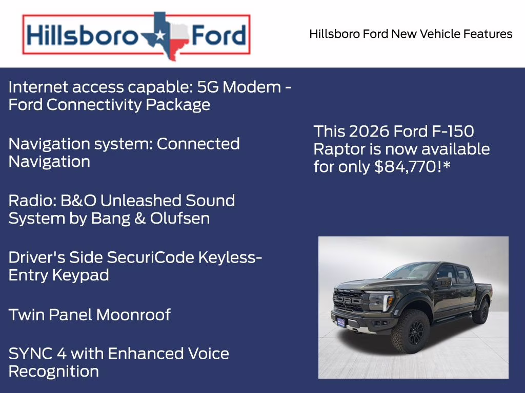 2026 Shelter Green Ford F-150 Raptor 4X4 Truck