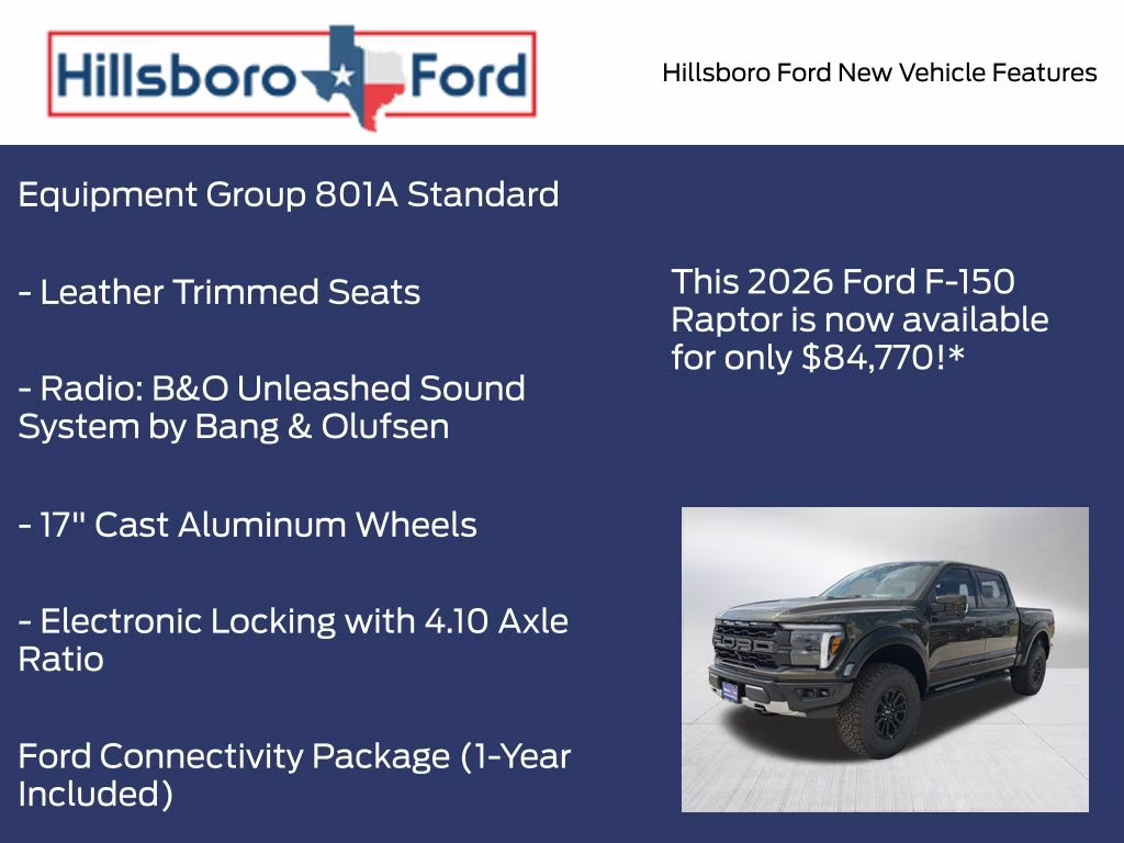 2026 Shelter Green Ford F-150 Raptor 4X4 Truck