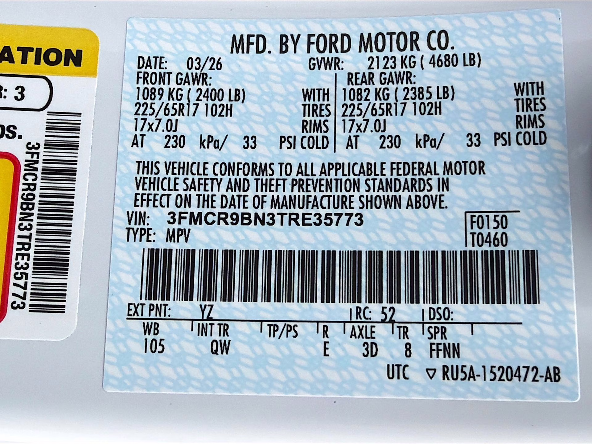 2026 Oxford White Ford Bronco Sport Big Bend 4X4 SUV