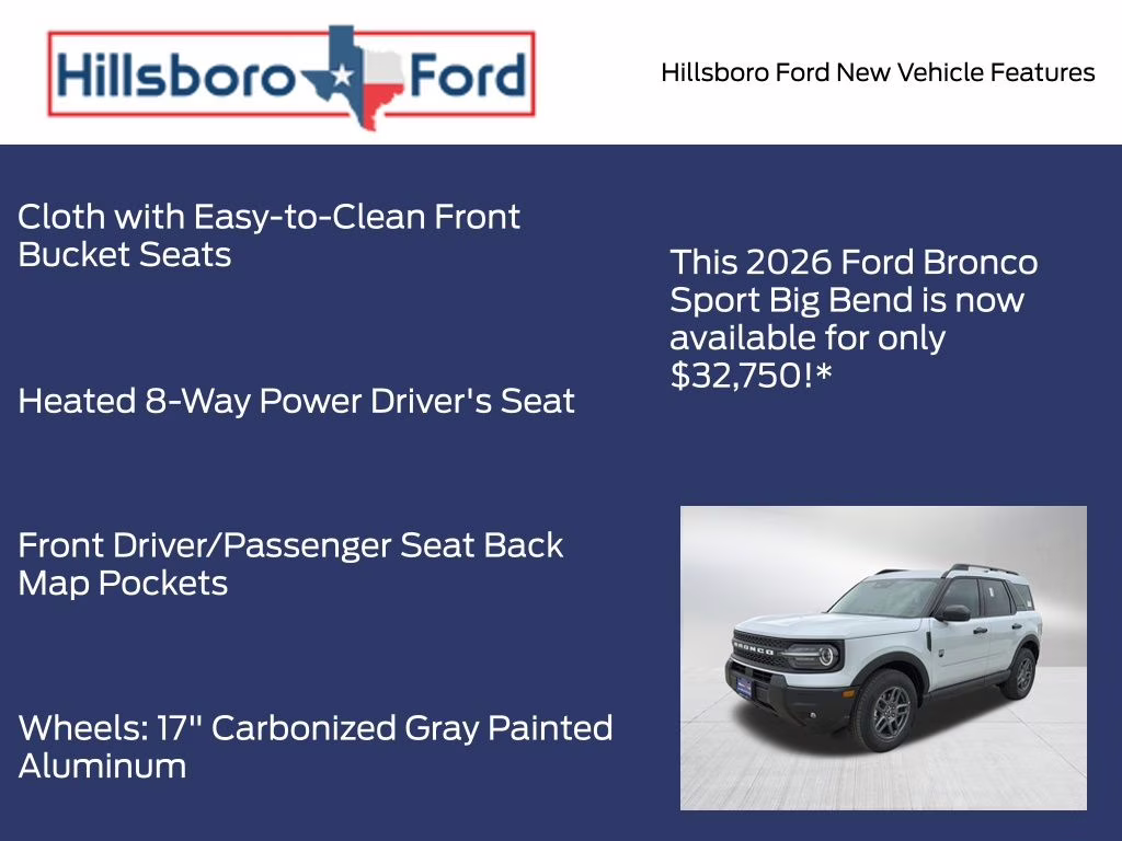 2026 Space White Metallic Ford Bronco Sport Big Bend 4X4 SUV