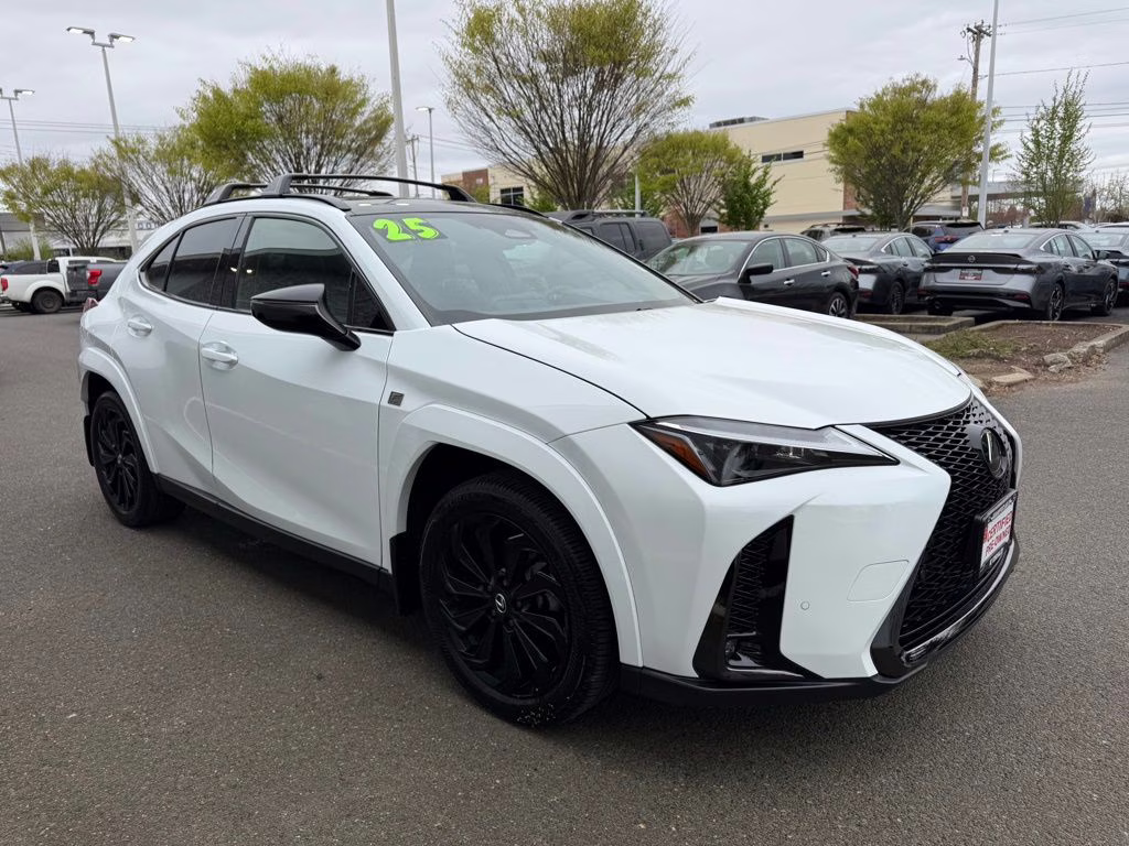 2025 Ultra White with Obsidian Roof Lexus UX 300h F SPORT Design AWD SUV