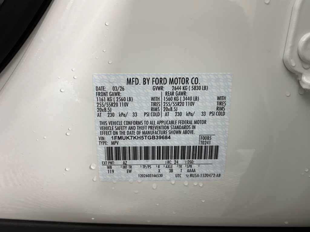 2026 White Ford Explorer ST-Line RWD SUV