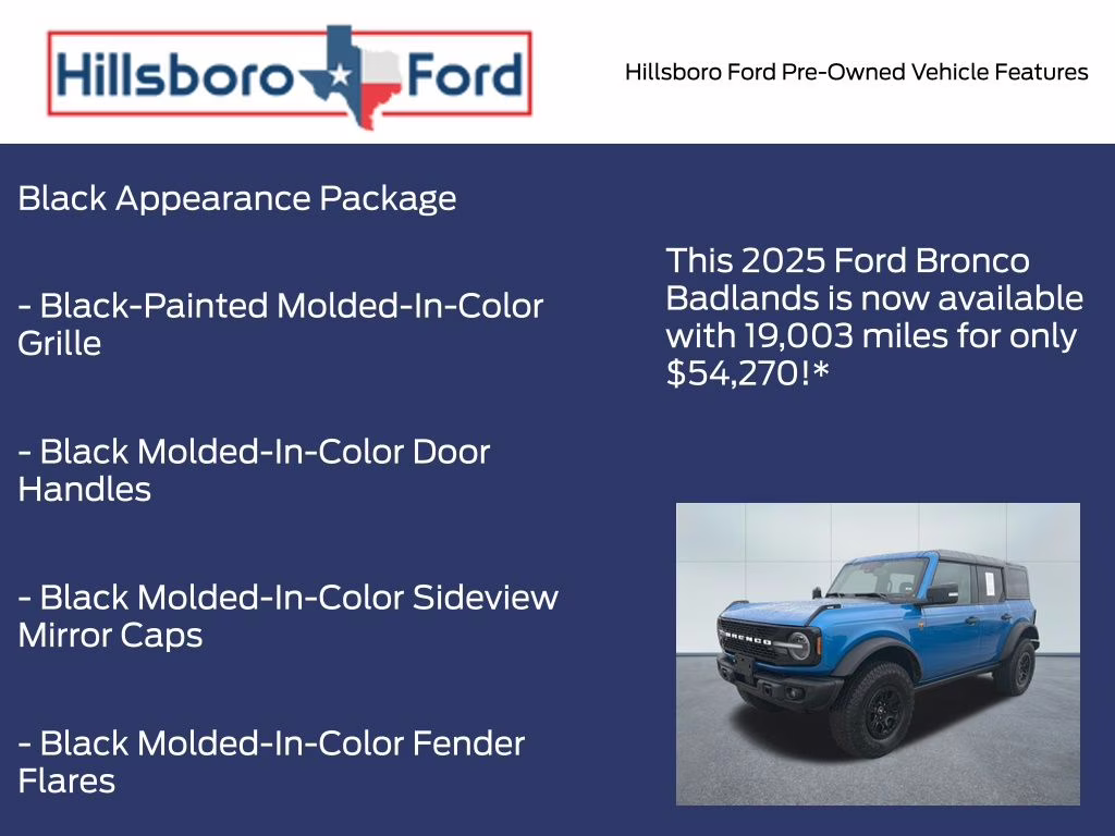 2025 Velocity Blue Metallic Ford Bronco Badlands 4X4 SUV