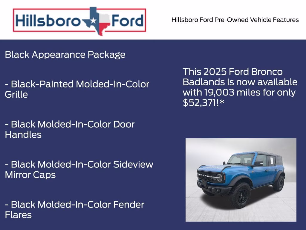 2025 Velocity Blue Metallic Ford Bronco Badlands 4X4 SUV