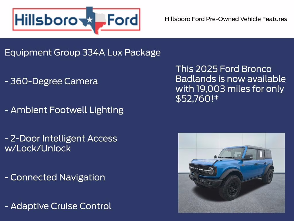 2025 Velocity Blue Metallic Ford Bronco Badlands 4X4 SUV