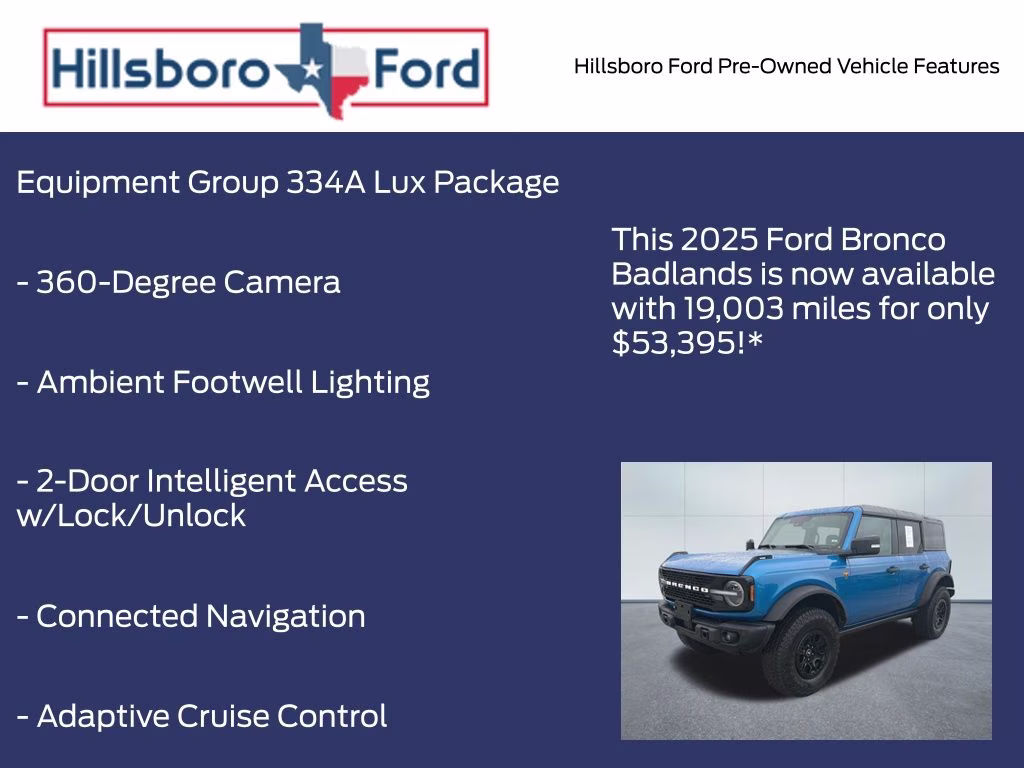 2025 Velocity Blue Metallic Ford Bronco Badlands 4X4 SUV