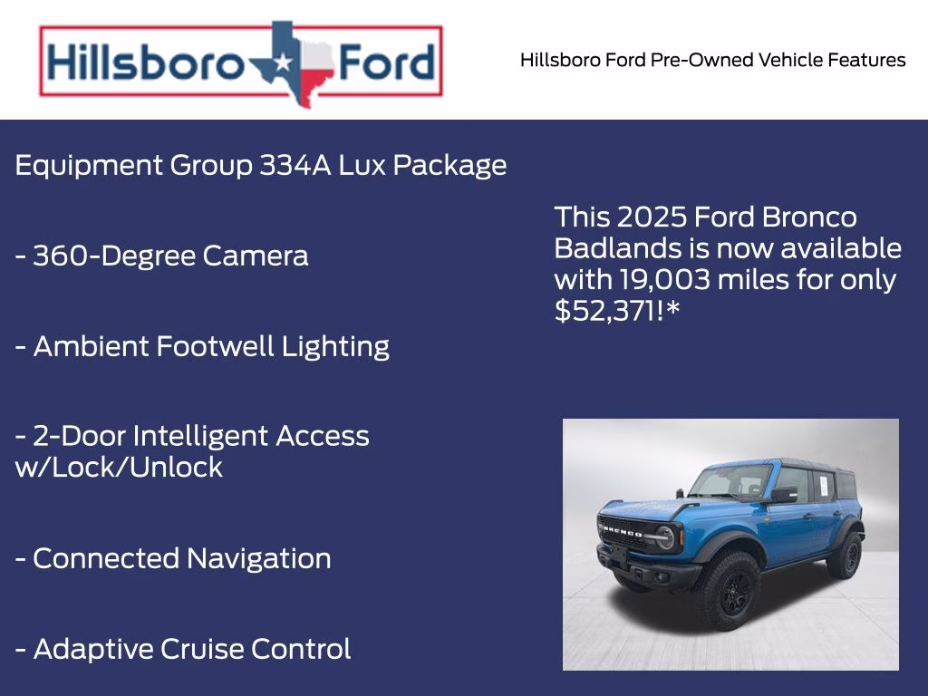 2025 Velocity Blue Metallic Ford Bronco Badlands 4X4 SUV