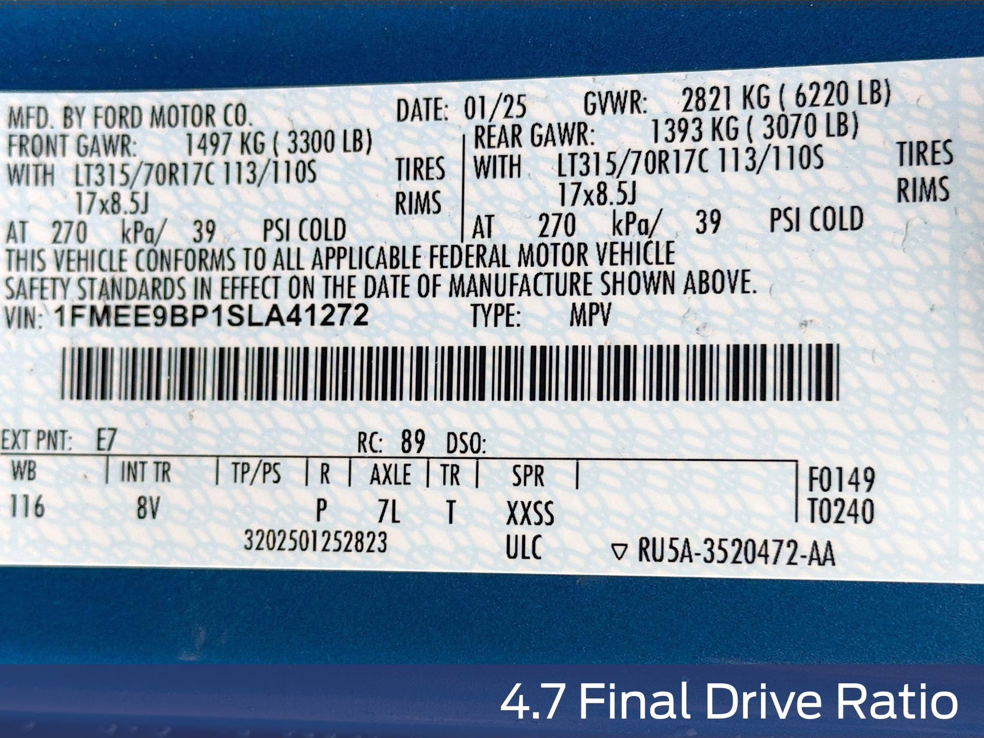 2025 Velocity Blue Metallic Ford Bronco Badlands 4X4 SUV