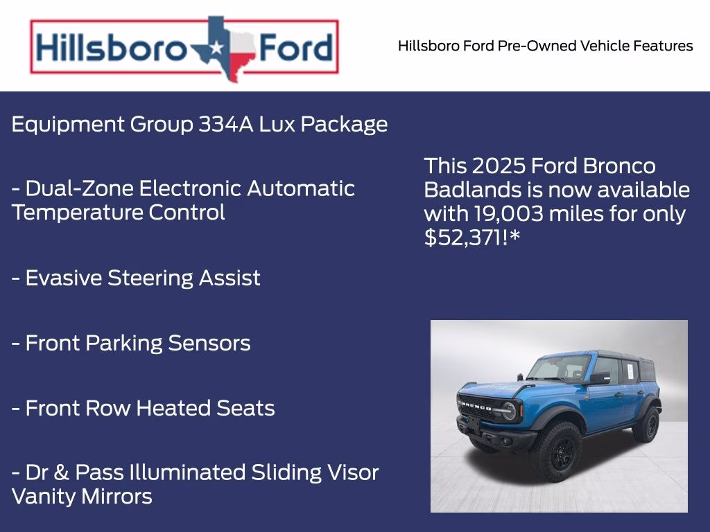 2025 Velocity Blue Metallic Ford Bronco Badlands 4X4 SUV