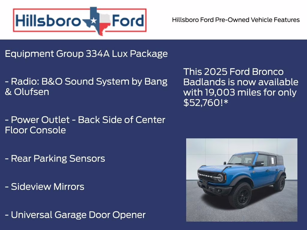 2025 Velocity Blue Metallic Ford Bronco Badlands 4X4 SUV