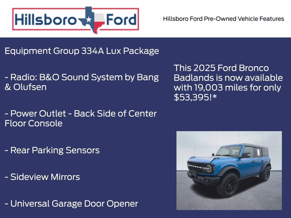 2025 Velocity Blue Metallic Ford Bronco Badlands 4X4 SUV
