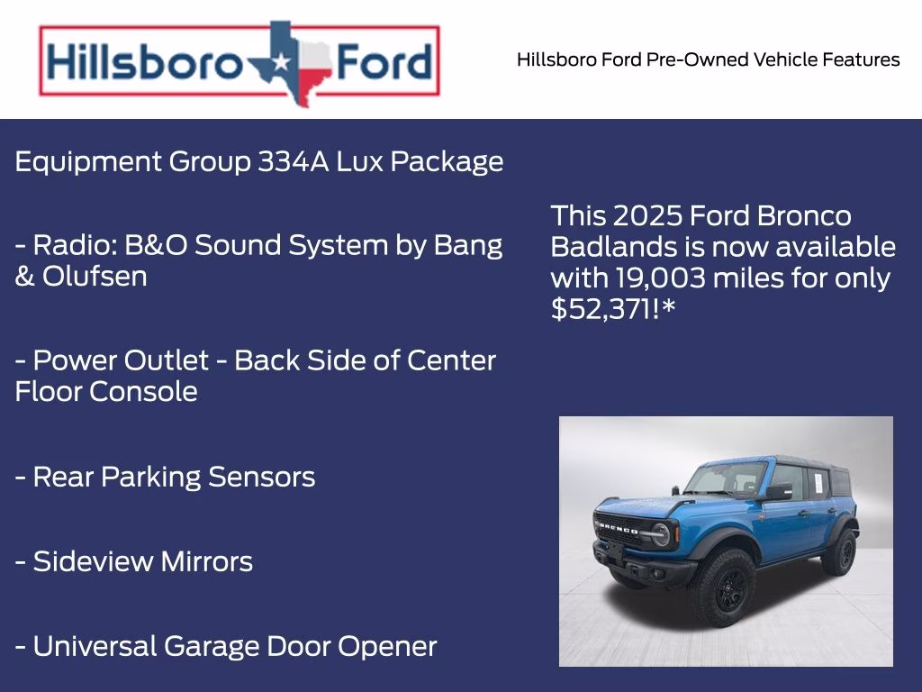 2025 Velocity Blue Metallic Ford Bronco Badlands 4X4 SUV