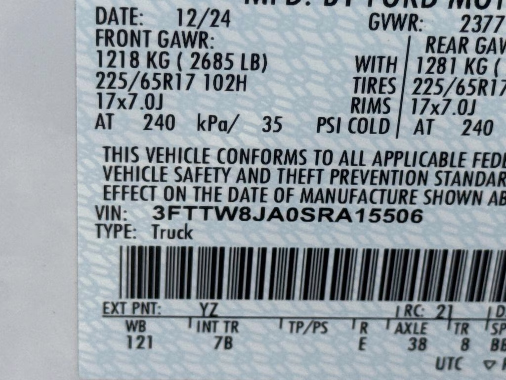 2025 Oxford White Ford Maverick XLT AWD Truck