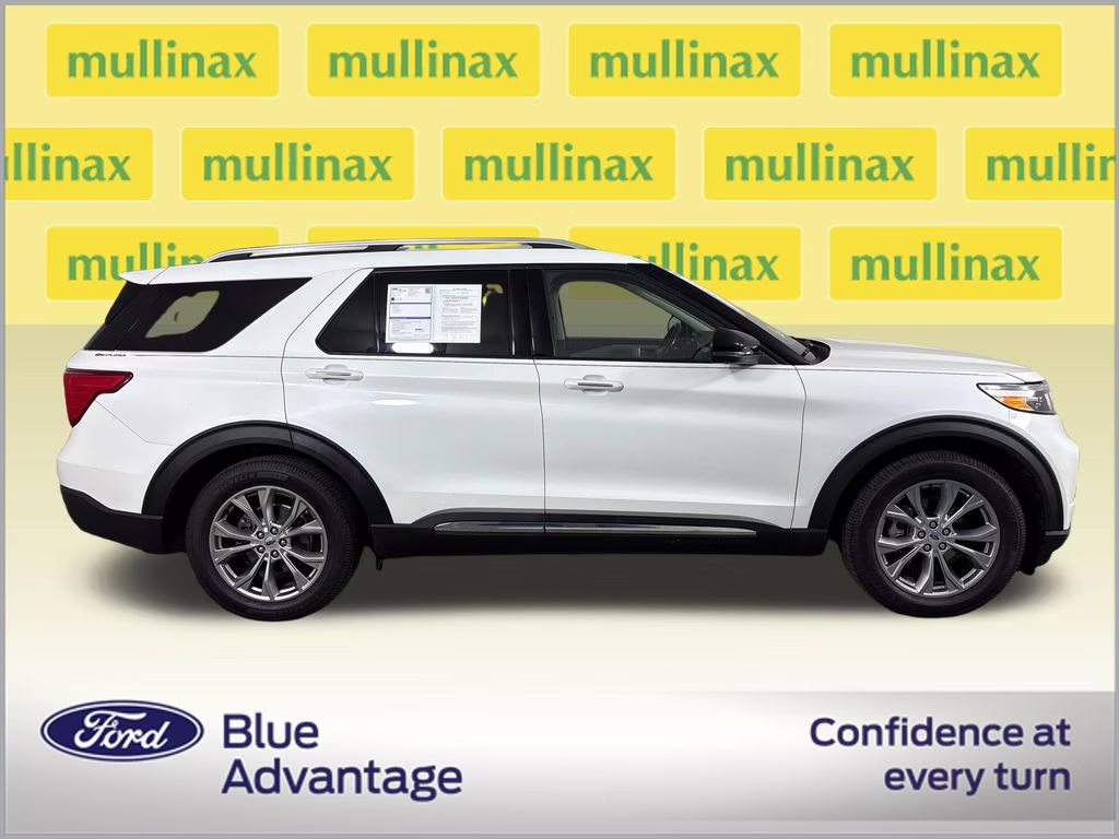 2021 Star White Metallic Tri-Coat Ford Explorer Limited RWD SUV