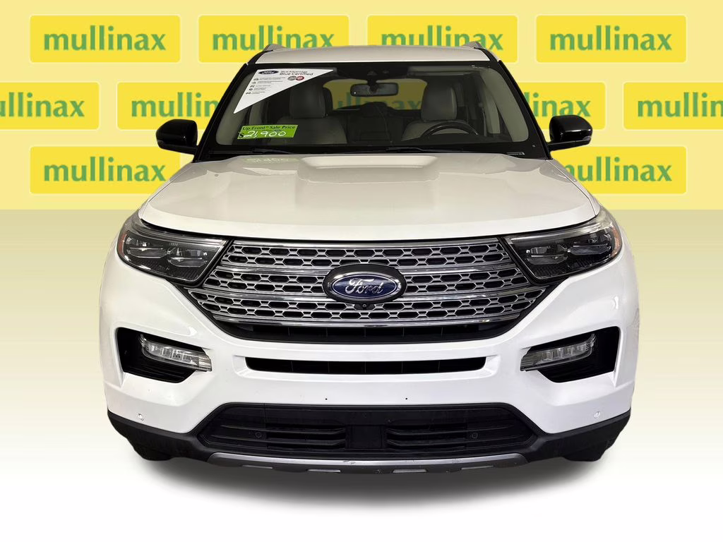 2021 Star White Metallic Tri-Coat Ford Explorer Limited RWD SUV