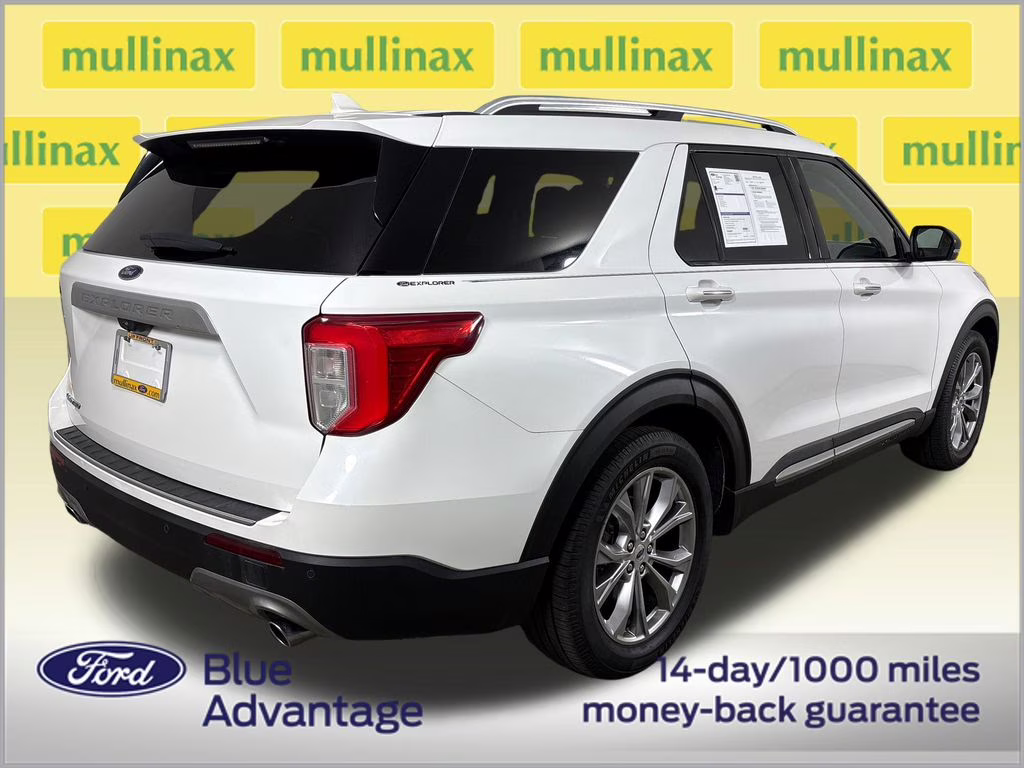 2021 Star White Metallic Tri-Coat Ford Explorer Limited RWD SUV