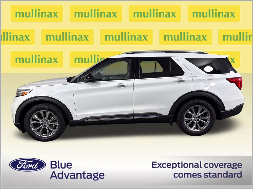 2021 Star White Metallic Tri-Coat Ford Explorer Limited RWD SUV