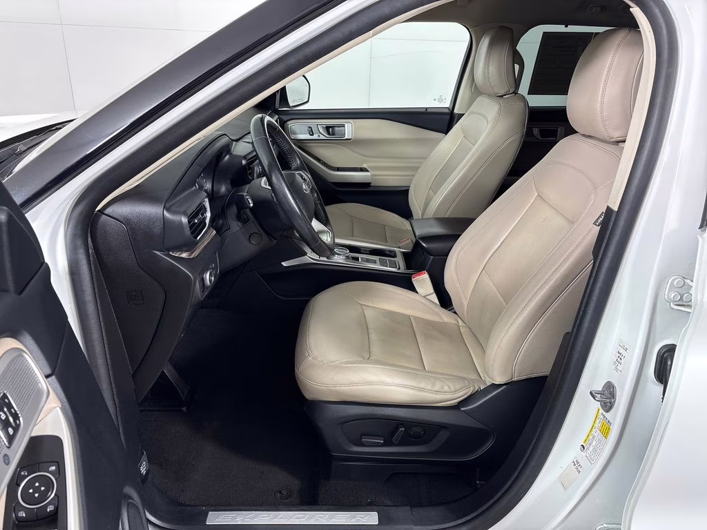2021 Star White Metallic Tri-Coat Ford Explorer Limited RWD SUV