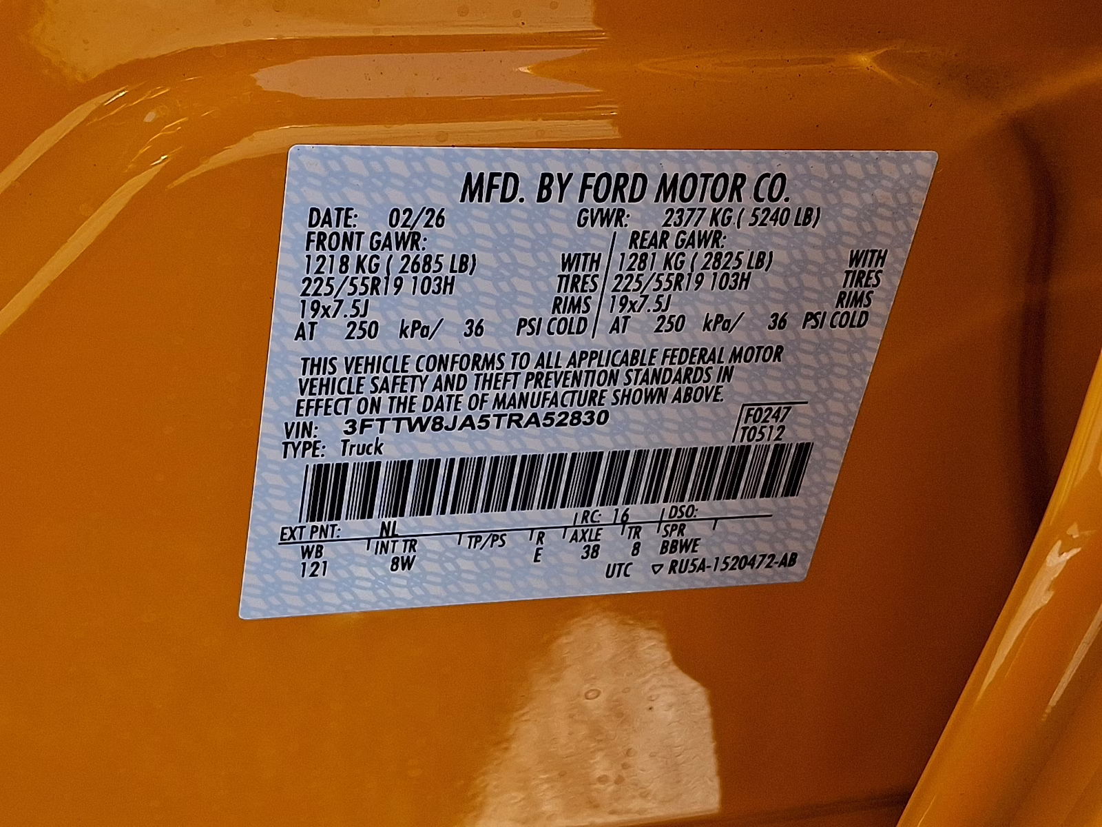 2026 Orange Fury Metallic Tri-Coat - NL Ford Maverick XLT AWD