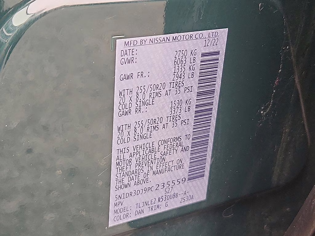 2023 Obsidian Green Pearl/Super Black Nissan Pathfinder Platinum 4X4 SUV