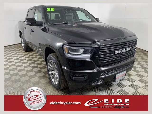2023 Diamond Black Crystal Pearlcoat Ram 1500 Laramie 4X4 Truck