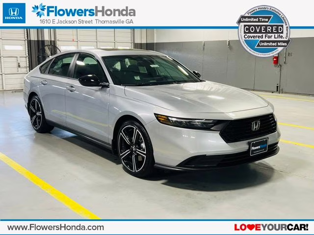 2026 Solar Silver Metallic Honda Accord Hybrid Sport Sedan