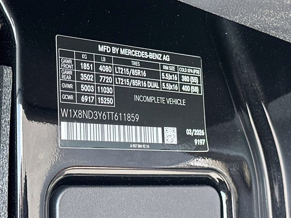 2026 Obsidian Mercedes-Benz Sprinter 3500XD Cargo 170 WB RWD Van