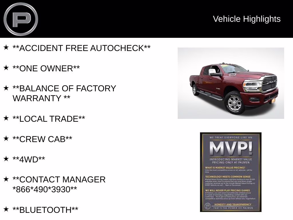 2023 Delmonico Red Pearlcoat Ram 2500 Laramie 4X4 Truck