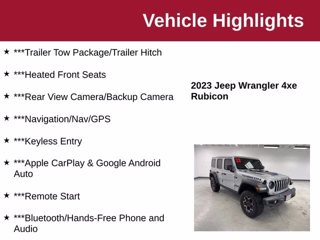 2023 Silver Zynith Clearcoat Jeep Wrangler Rubicon 4xe 4X4 SUV