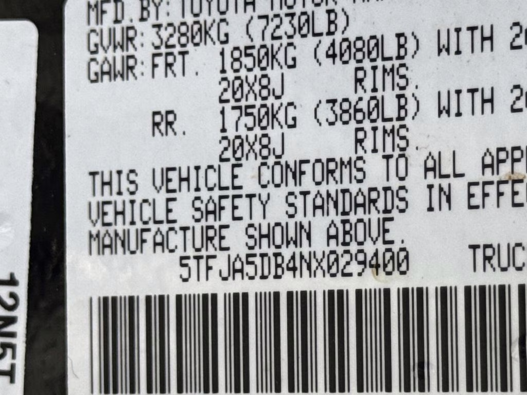 2022 Midnight Black Metallic Toyota Tundra Limited 4X4 Truck