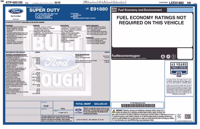 2020 Magnetic Ford Super Duty F-350 SRW XL 4X4 Truck