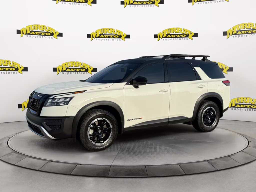2025 Glacier White Nissan Pathfinder Rock Creek 4X4 SUV