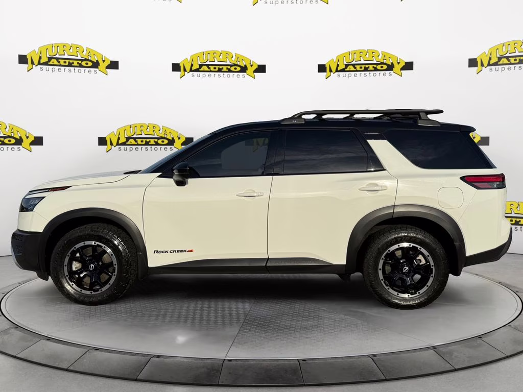 2025 Glacier White Nissan Pathfinder Rock Creek 4X4 SUV