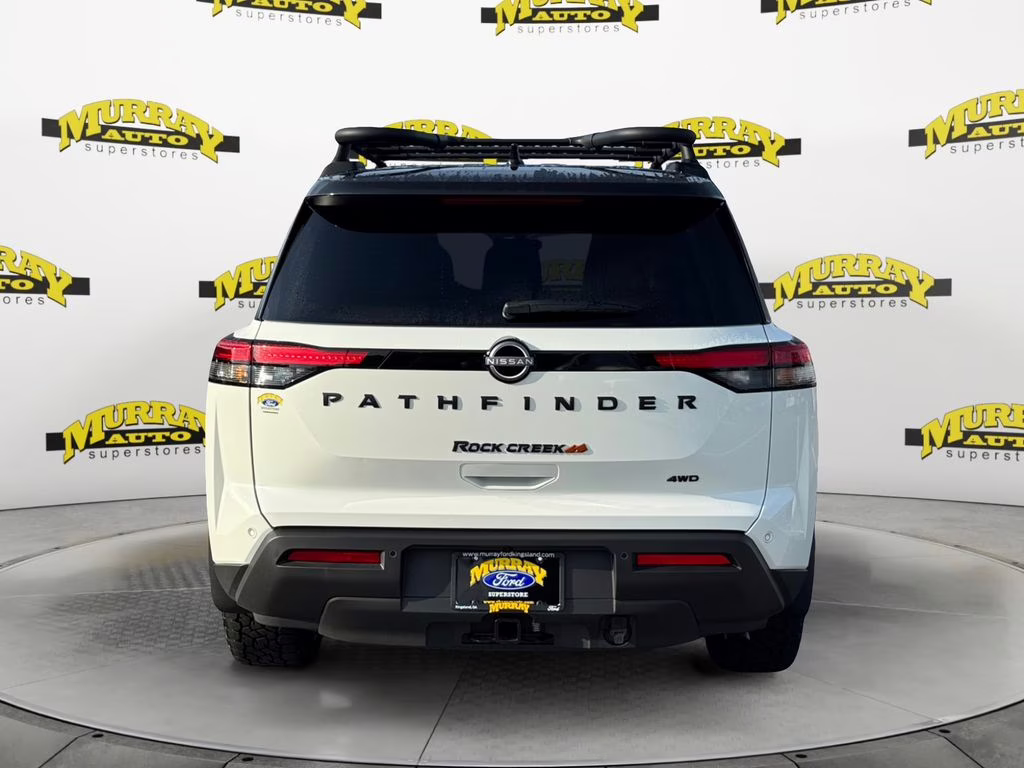 2025 Glacier White Nissan Pathfinder Rock Creek 4X4 SUV