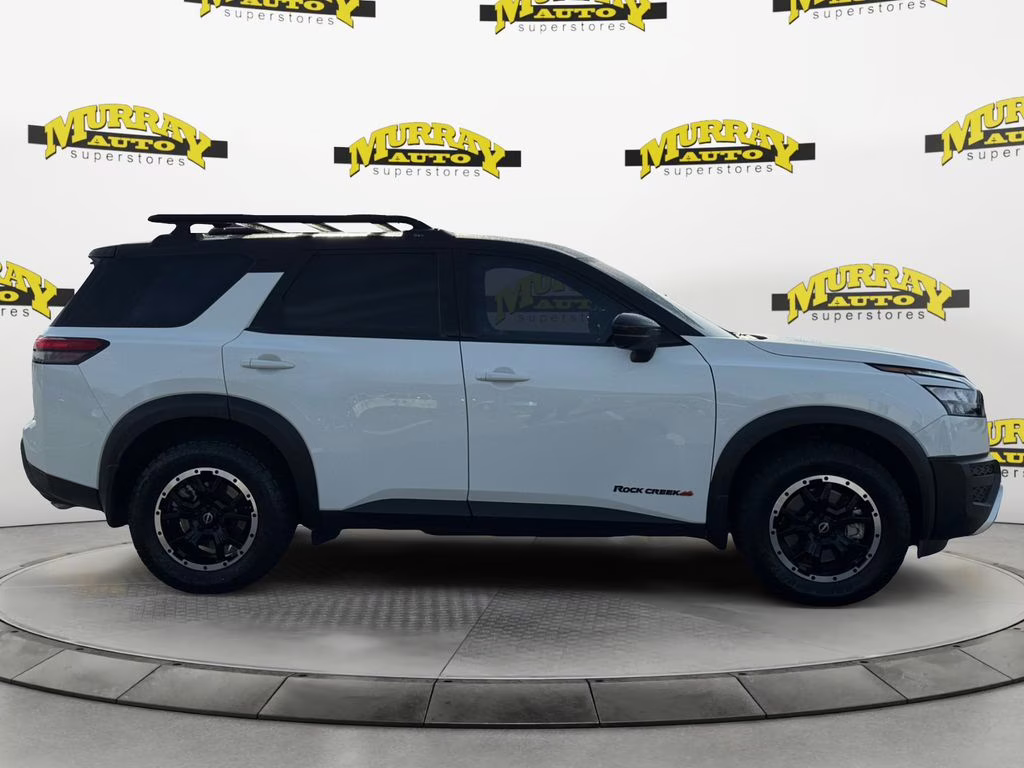 2025 Glacier White Nissan Pathfinder Rock Creek 4X4 SUV