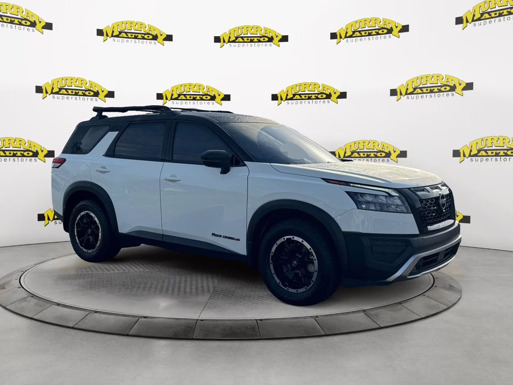2025 Glacier White Nissan Pathfinder Rock Creek 4X4 SUV