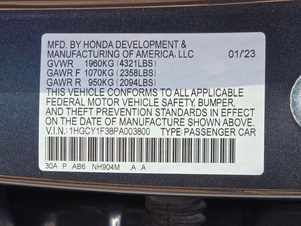 2023 Gray Honda Accord EX FWD Sedan