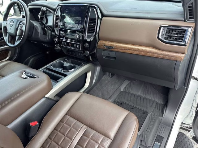 2023 Pearl White Nissan Titan Platinum Reserve 4X4 Truck