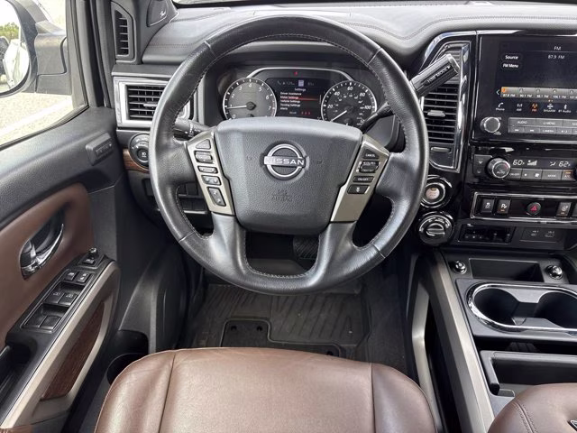 2023 Pearl White Nissan Titan Platinum Reserve 4X4 Truck